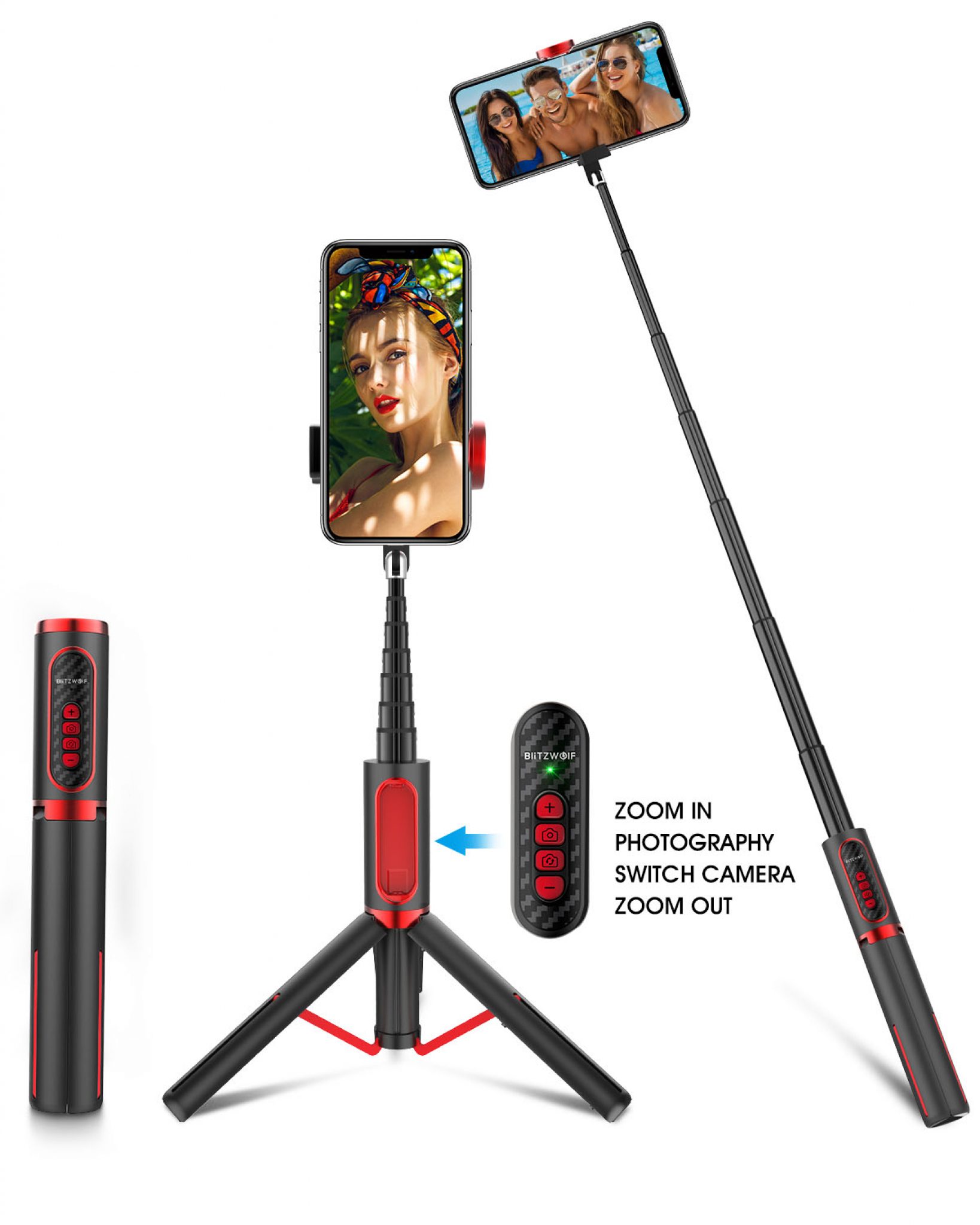 BlitzWolf BW-BS10 Pro Selfie Stick Tripod - Superdescontos