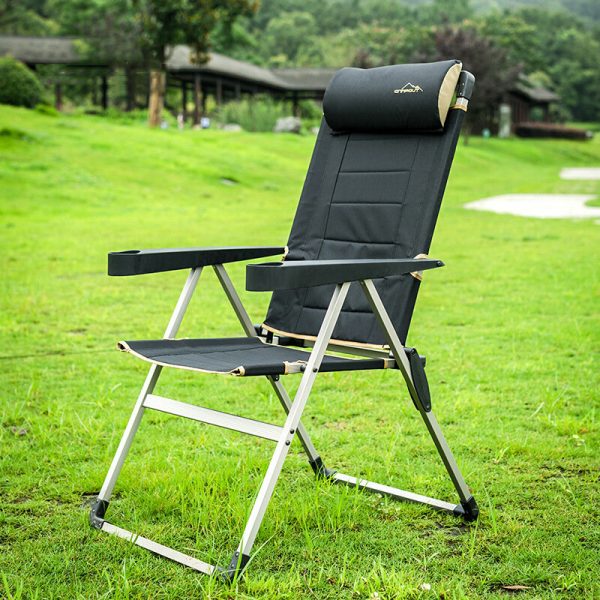 CAMPOUT Cadeira dobrável de alumínio portátil para acampamento