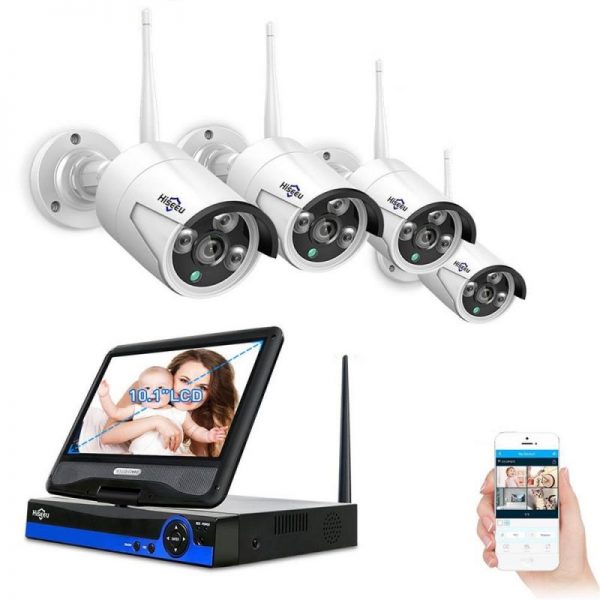 Hiseeu 4Pcs 1080P CCTV IP Camera System