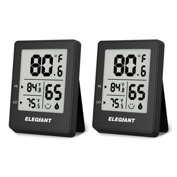 2pcs ELEGIANT Indoor Temperature Humidity Monitor