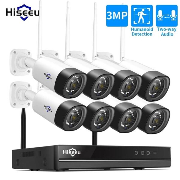 Hiseeu 8CH 1080P Wireless NVR CCTV Security System Kit H.265 2MP