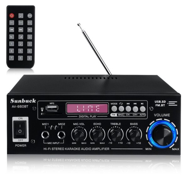 Sunbuck AV-660BT 2000W Bluetooth 5.0 Audio Power Amplifier