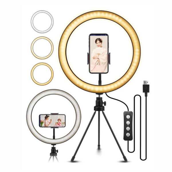 ELEGIANT 10.2 inch LED Ring Light Video Lamp with Tripod