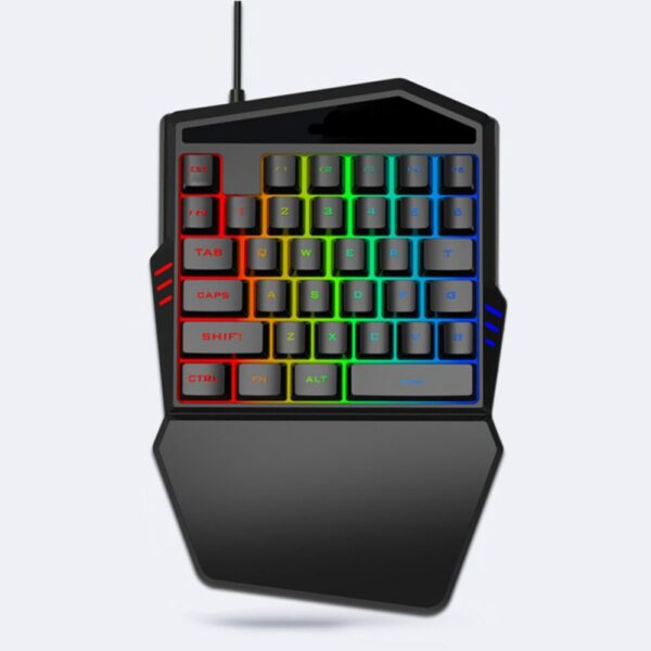 Portable Mini One Handed Keyboard RGB 35 Keys