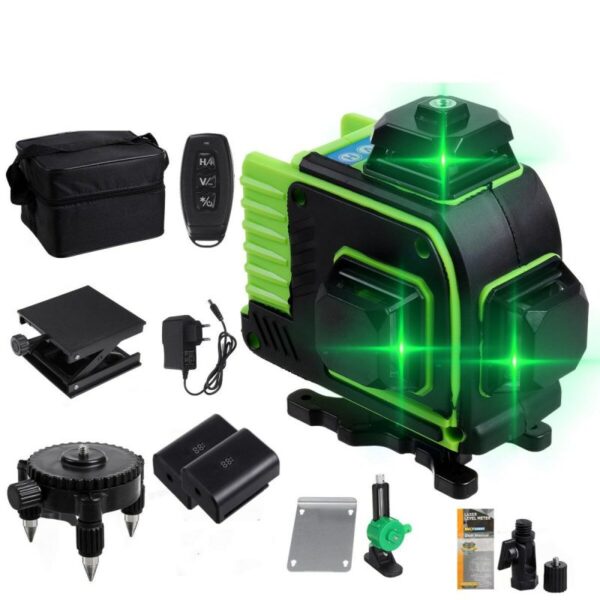 4D 16 Lines Green Light Laser Level with 2 Batteries