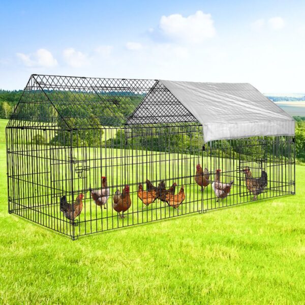 PawGiant Chicken Coop Run Cage 220x101.6x101.6cm