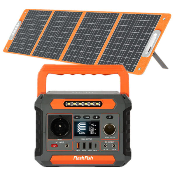 FlashFish P66 288Wh Power Station With 100W Solar Panel