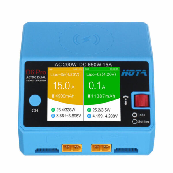 HOTA D6 Pro AC 200W DC 650W 15Ax2 RC Battery Charger