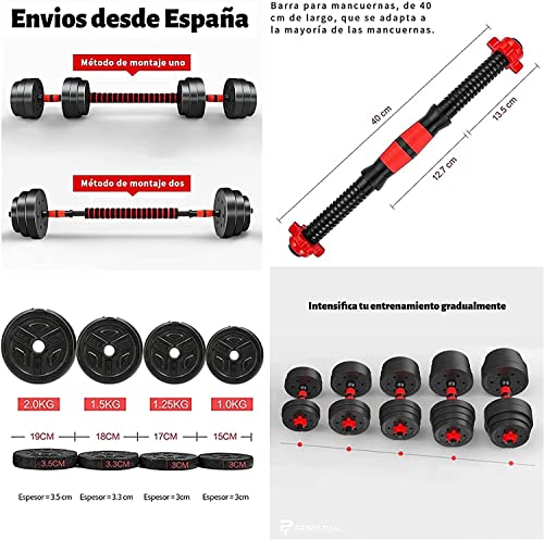 PerPETUAL Kit de mangas reguláveis (conjunto de 10 kg 20 kg 30 kg) - Conjunto de pesos ajustáveis para musculação e treino de força
